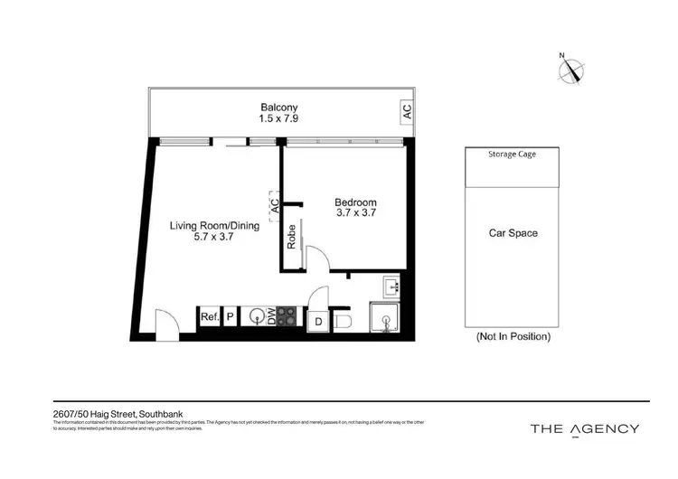 Floorplan of Homely apartment listing, 2607/50 Haig Street, Southbank VIC 3006