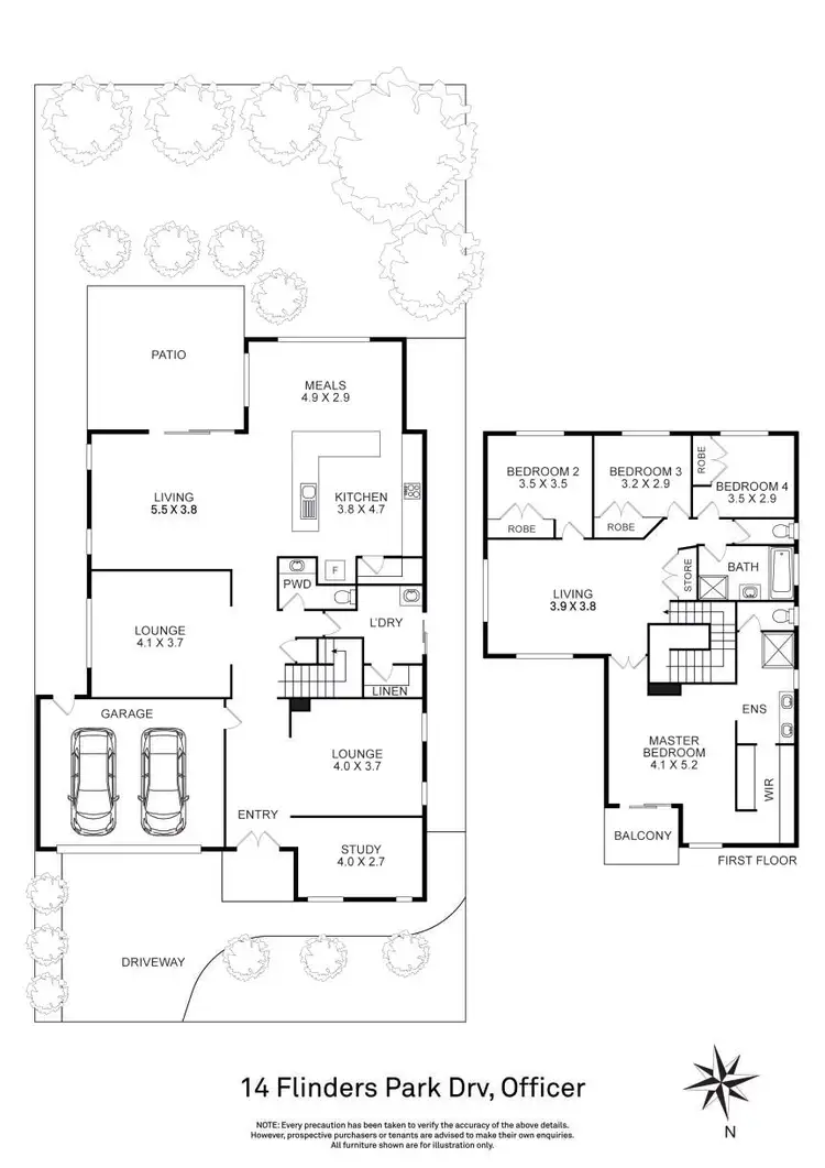Floorplan of Homely house listing, 14 Flinders Park Drive, Officer VIC 3809