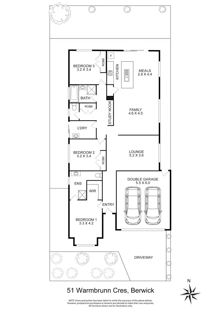 Floorplan of Homely house listing, 51 Warmbrunn Crescent, Berwick VIC 3806