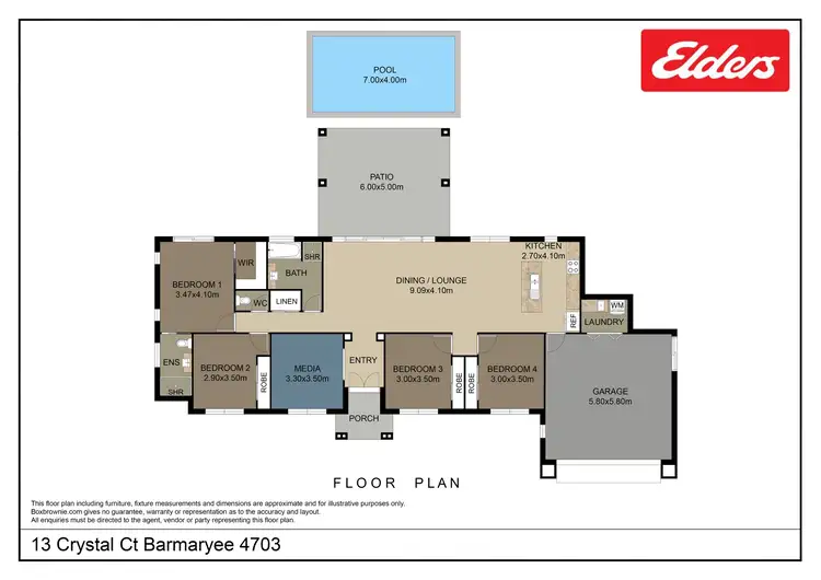 Floorplan of Homely house listing, 13 Crystal Court, Barmaryee QLD 4703