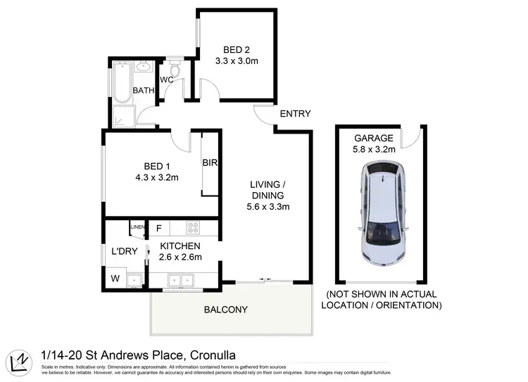 Floorplan of Homely apartment listing, 1/14-20 St Andrews Place, Cronulla NSW 2230