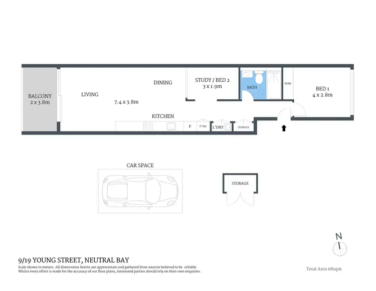 Floorplan of Homely apartment listing, 9/19 Young Street, Neutral Bay NSW 2089