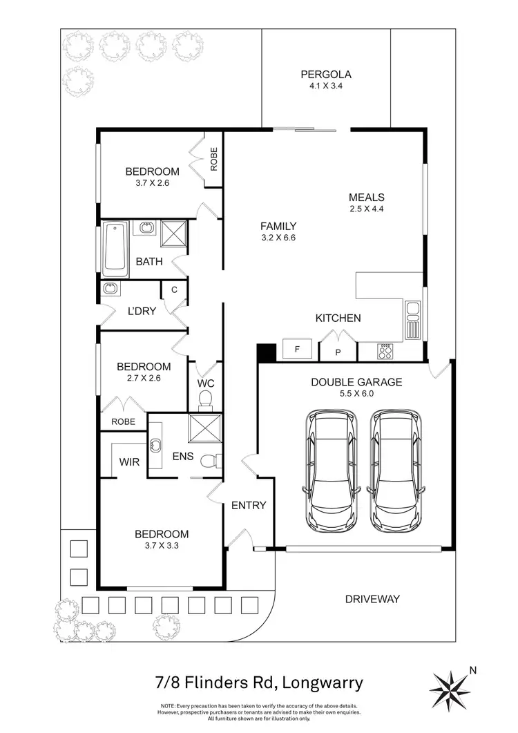 Floorplan of Homely unit listing, 7/8 Flinders Road, Longwarry VIC 3816