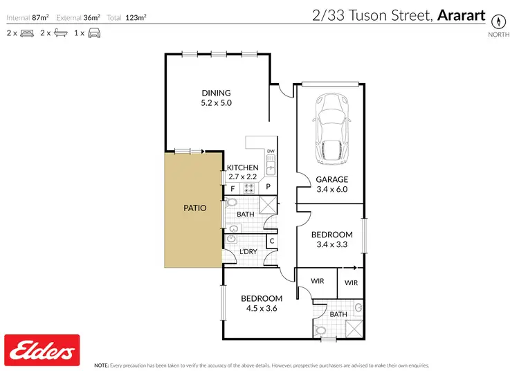 Floorplan of Homely unit listing, 2/33 Tuson Street, Ararat VIC 3377