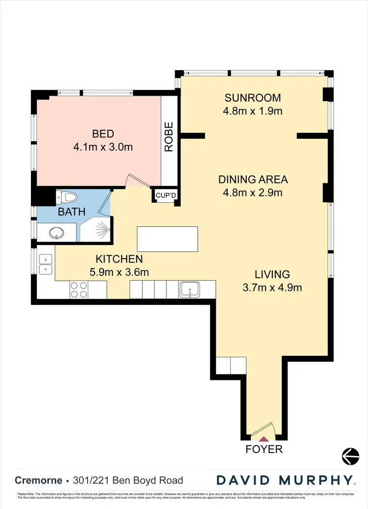 Floorplan of Homely apartment listing, 301/221 Ben Boyd Road, Cremorne NSW 2090