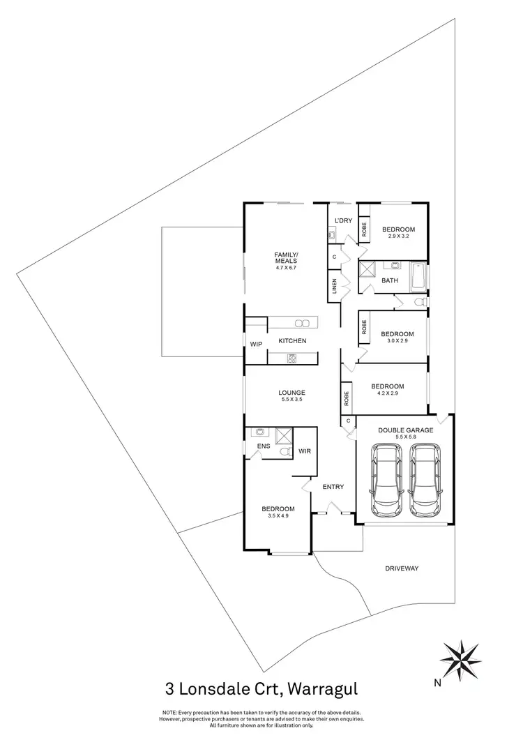 Floorplan of Homely house listing, 3 Lonsdale Court, Warragul VIC 3820