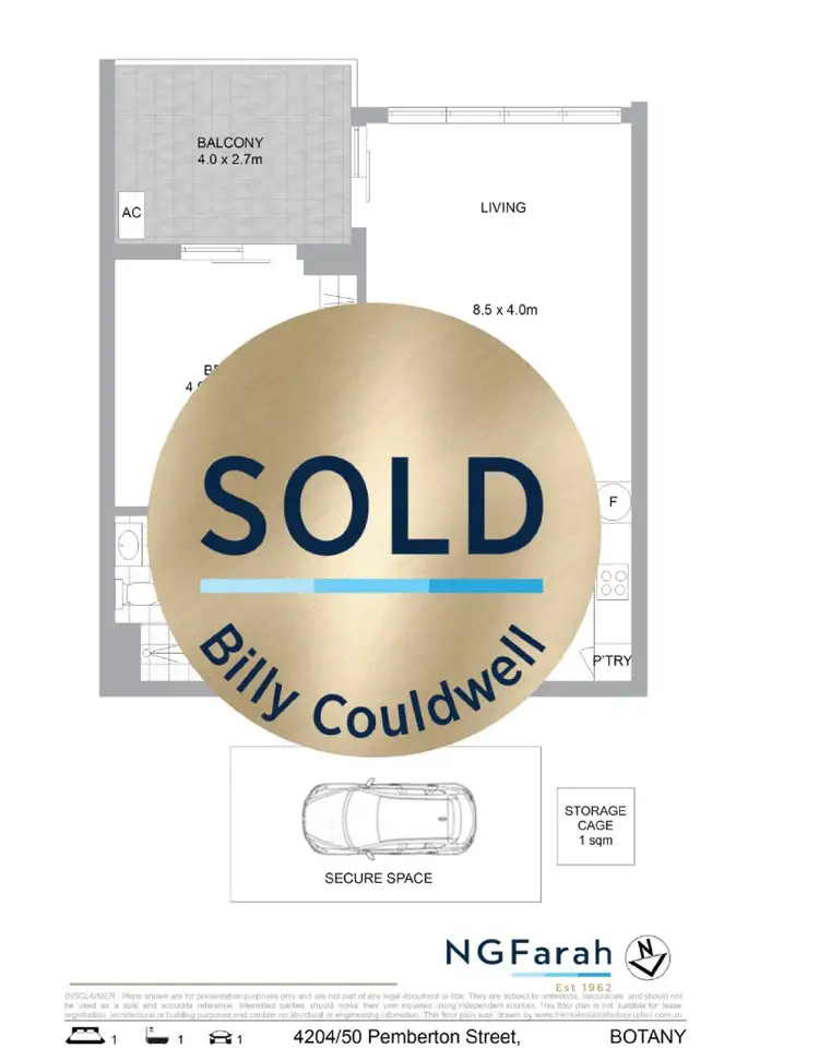 Floorplan of Homely apartment listing, 4204/50 Pemberton Street, Botany NSW 2019