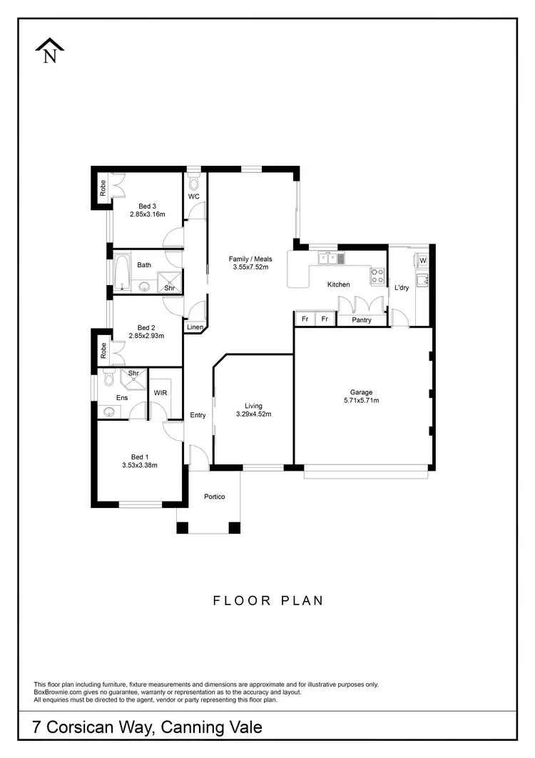 Floorplan of Homely house listing, 7 Corsican Way, Canning Vale WA 6155