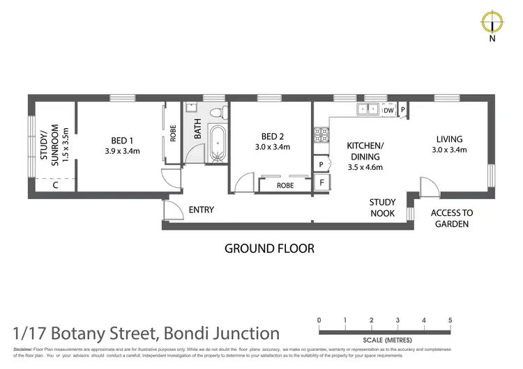 Floorplan of Homely apartment listing, 1/17 Botany Street, Bondi Junction NSW 2022