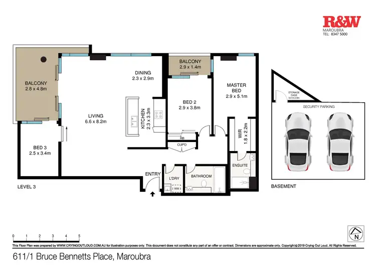 Floorplan of Homely apartment listing, 611/1 Bruce Bennetts Place, Maroubra NSW 2035
