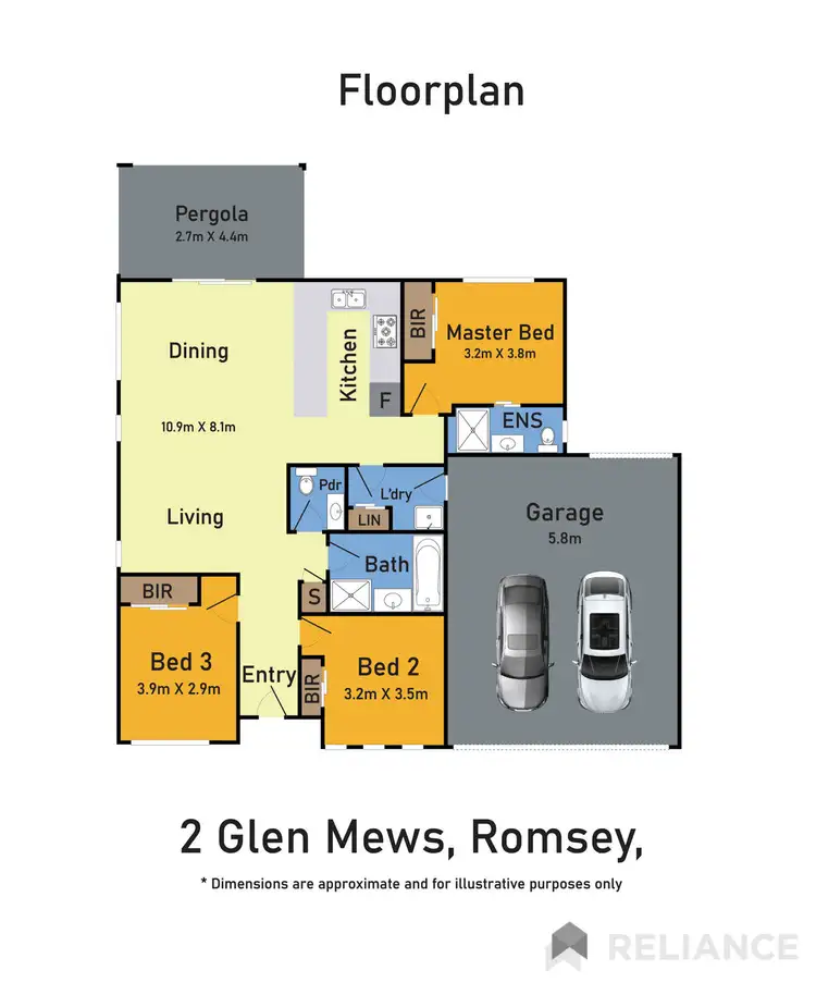 Floorplan of Homely house listing, 2 Glen Mews, Romsey VIC 3434