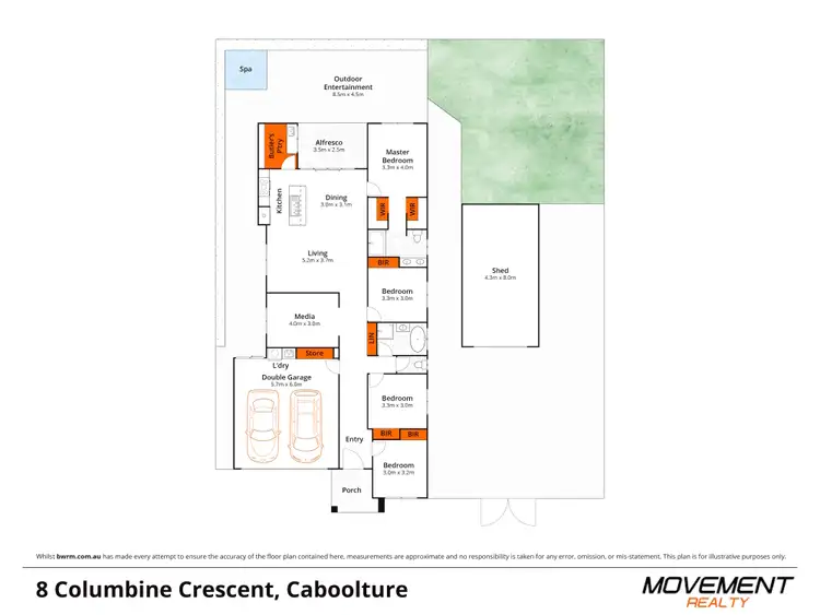 Floorplan of Homely house listing, 8 Columbine Crescent, Caboolture QLD 4510