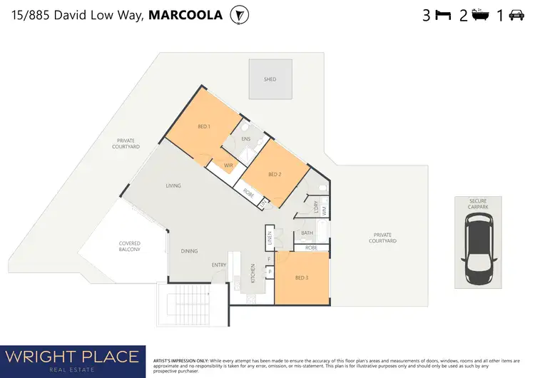 Floorplan of Homely unit listing, 15/885 David Low Way, Marcoola QLD 4564