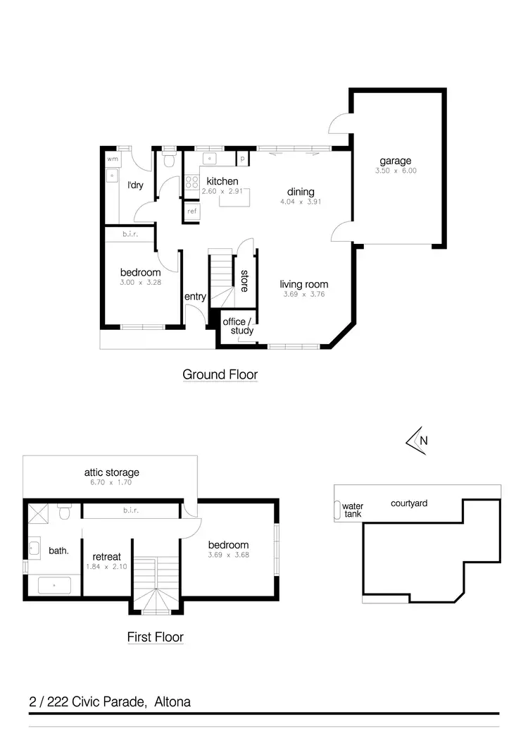 Floorplan of Homely townhouse listing, 2/222 Civic Parade, Altona VIC 3018