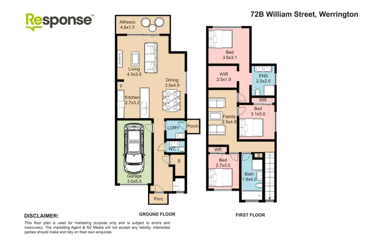 Floorplan of Homely semi-detached listing, 72b William Street, Werrington NSW 2747