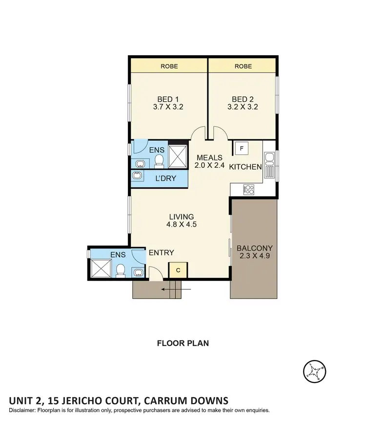 Floorplan of Homely unit listing, 2/15 Jericho Court, Carrum Downs VIC 3201