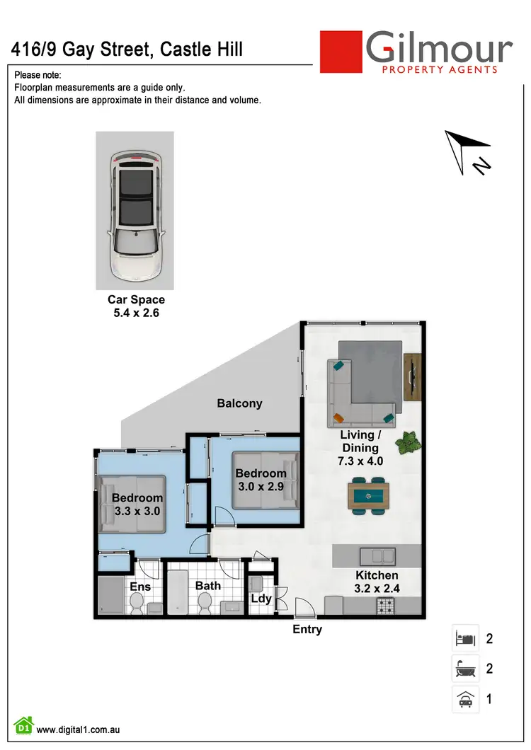 Floorplan of Homely unit listing, 416/9 Gay Street, Castle Hill NSW 2154