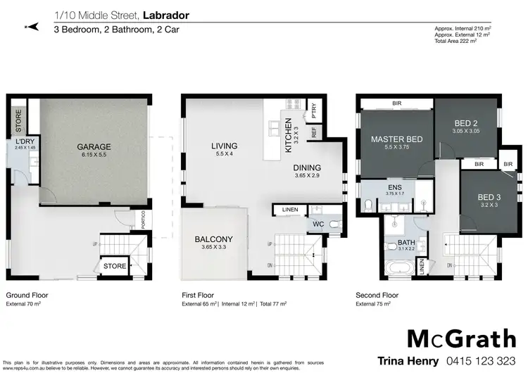 Floorplan of Homely townhouse listing, 1/10 Middle Street, Labrador QLD 4215