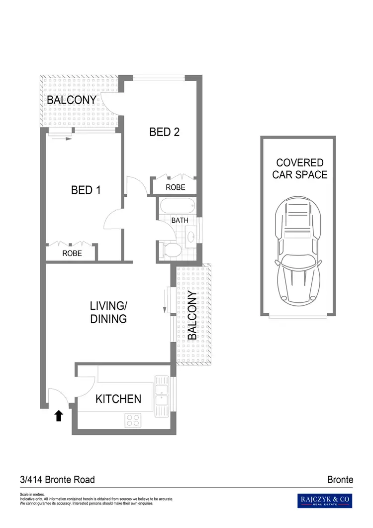 Floorplan of Homely apartment listing, 3/414 Bronte Road, Bronte NSW 2024