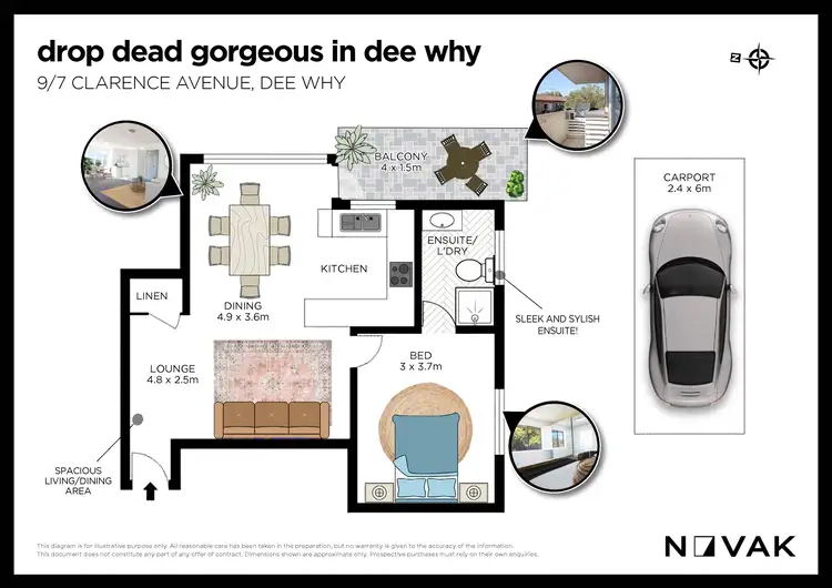 Floorplan of Homely apartment listing, 9/7 Clarence Avenue, Dee Why NSW 2099