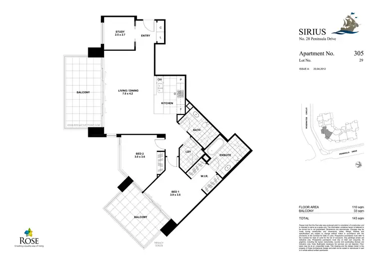 Floorplan of Homely apartment listing, 305/28 Peninsula Drive, Breakfast Point NSW 2137