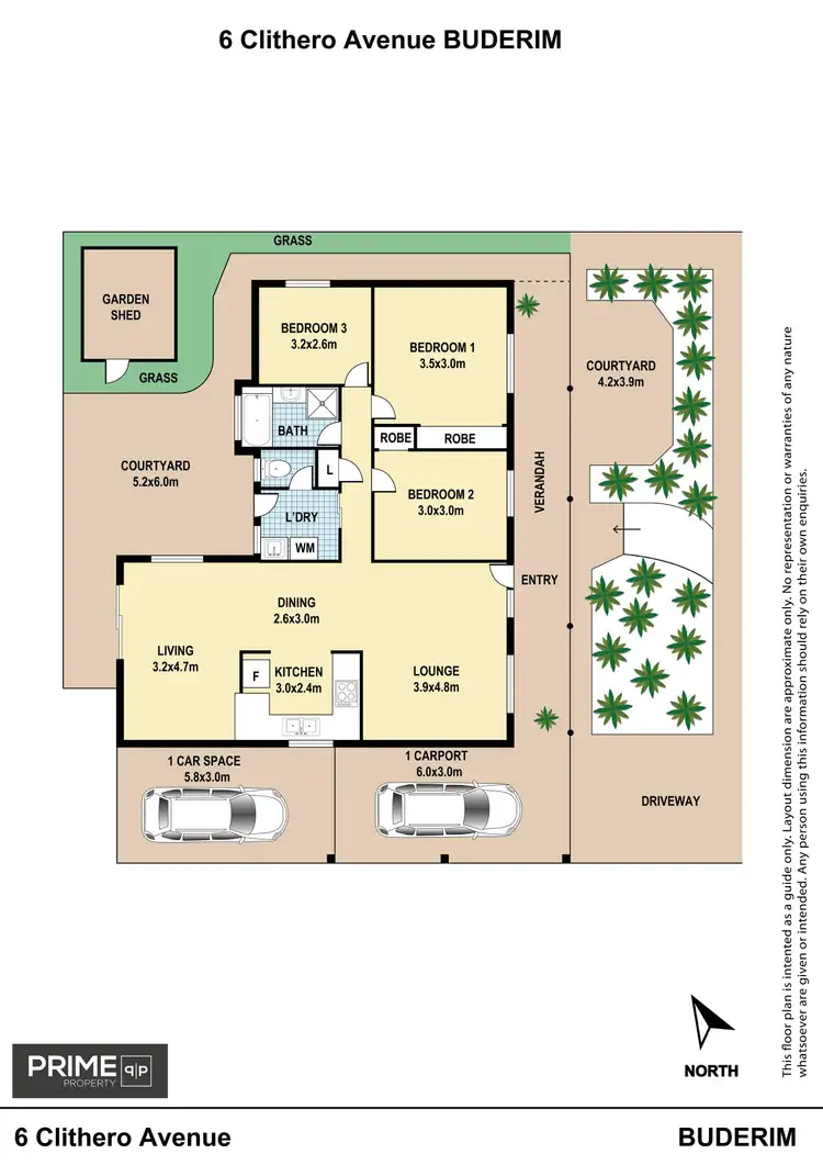 Floorplan of Homely semi-detached listing, 2/6 Clithero Avenue, Buderim QLD 4556