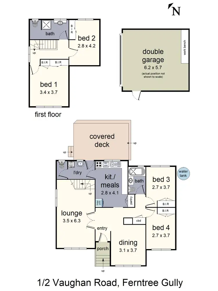 Floorplan of Homely townhouse listing, 1/2 Vaughan Road, Ferntree Gully VIC 3156