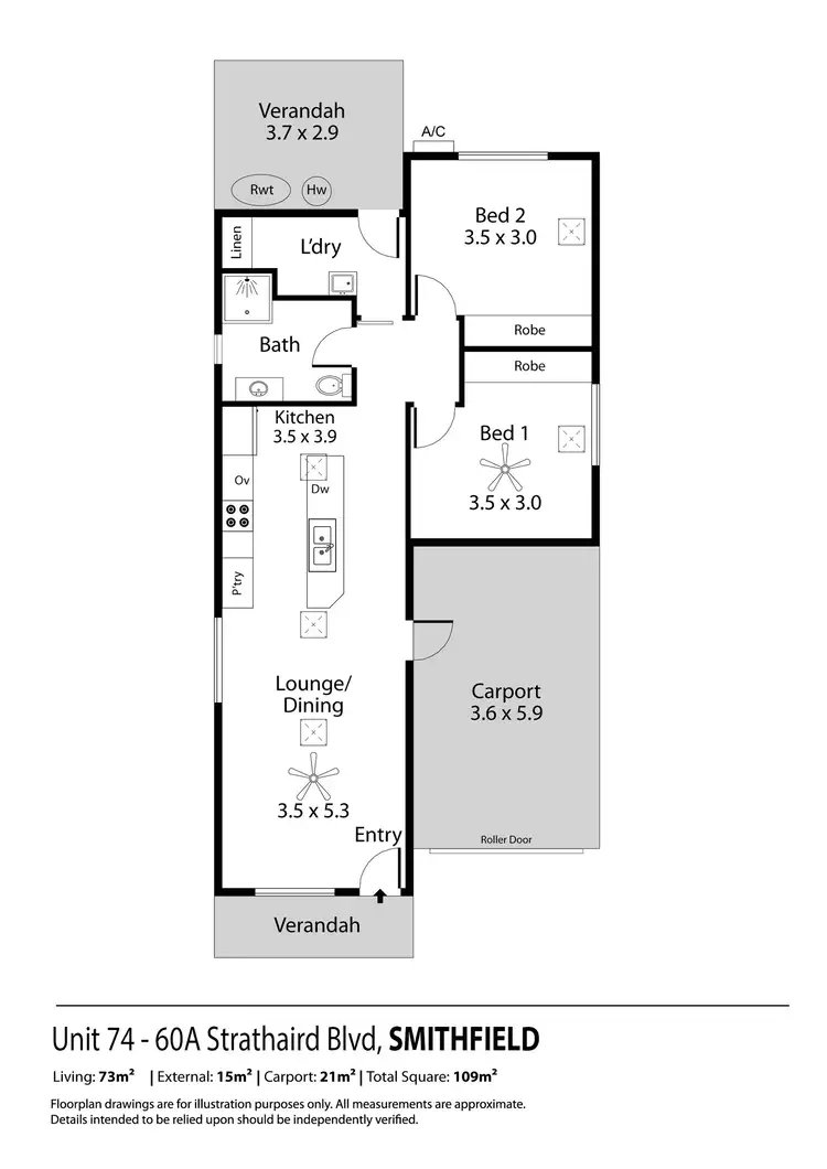 Floorplan of Homely retirement listing, 60A / 74 Strathaird Boulevard, Smithfield SA 5114
