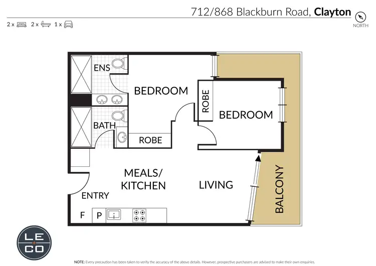 Floorplan of Homely apartment listing, 712/868 Blackburn Road, Clayton VIC 3168