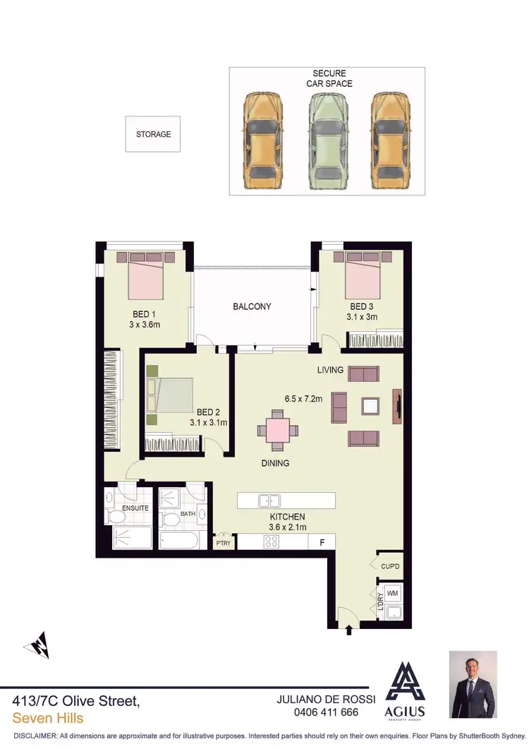 Floorplan of Homely apartment listing, 413/7C Olive Street, Seven Hills NSW 2147