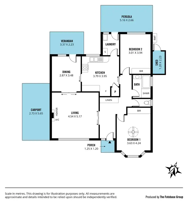 Floorplan of Homely unit listing, 1A Kooyong Court, Leabrook SA 5068