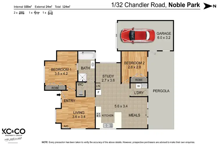 Floorplan of Homely unit listing, 1/32 Chandler Road, Noble Park VIC 3174