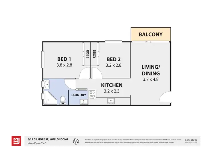 Floorplan of Homely unit listing, 6/15 Gilmore Street, West Wollongong NSW 2500