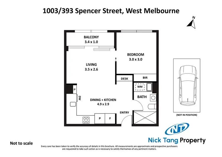 Floorplan of Homely apartment listing, 1003/393 Spencer Street, West Melbourne VIC 3003