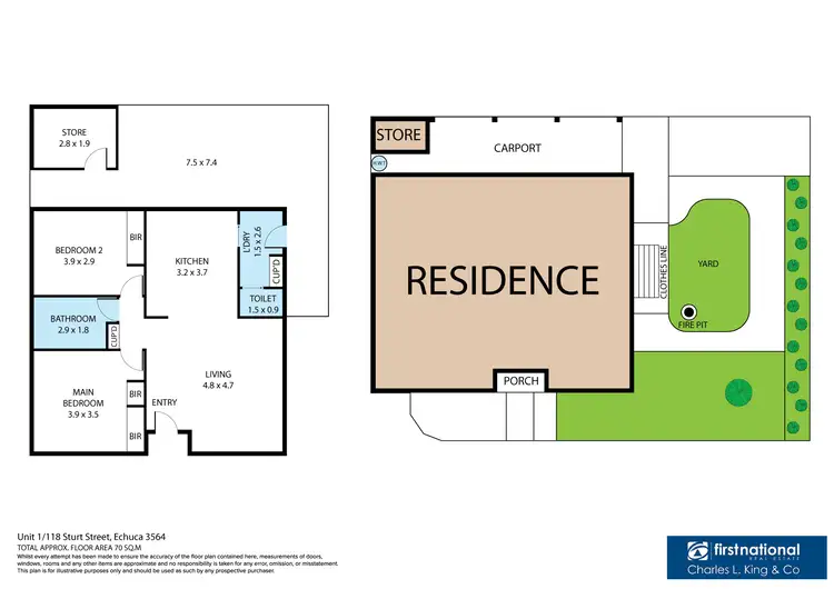 Floorplan of Homely unit listing, 1/118 Sturt Street, Echuca VIC 3564