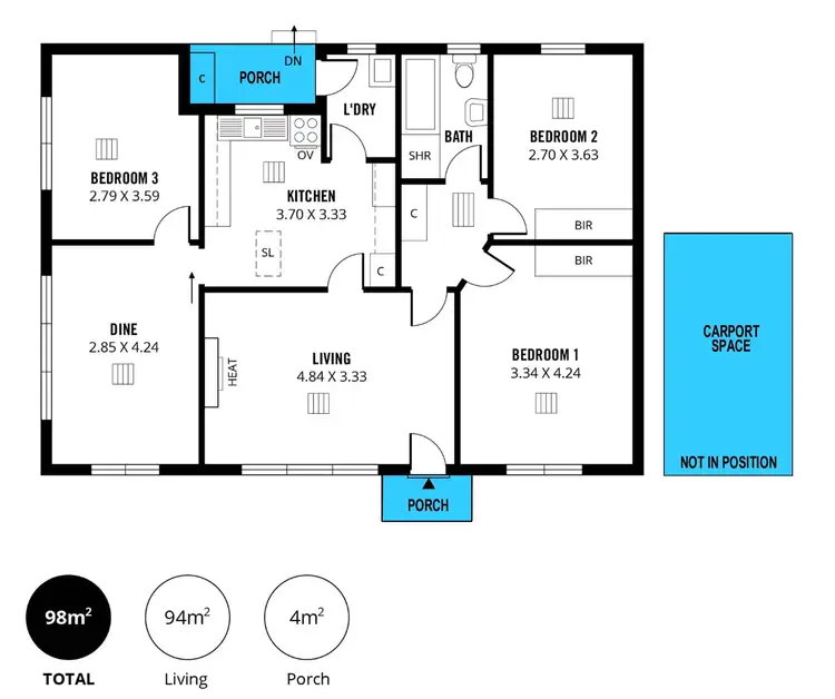 Floorplan of Homely unit listing, 1/1 Brandreth Street, Tusmore SA 5065