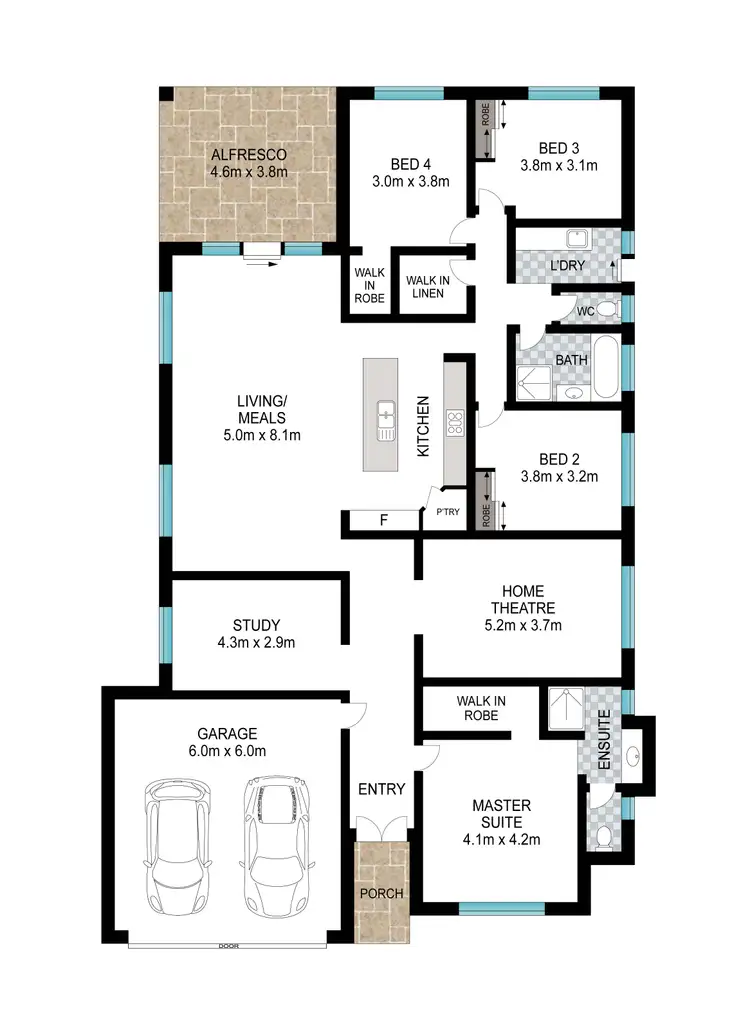 Floorplan of Homely house listing, 8 Marseilles Drive, Yalyalup WA 6280