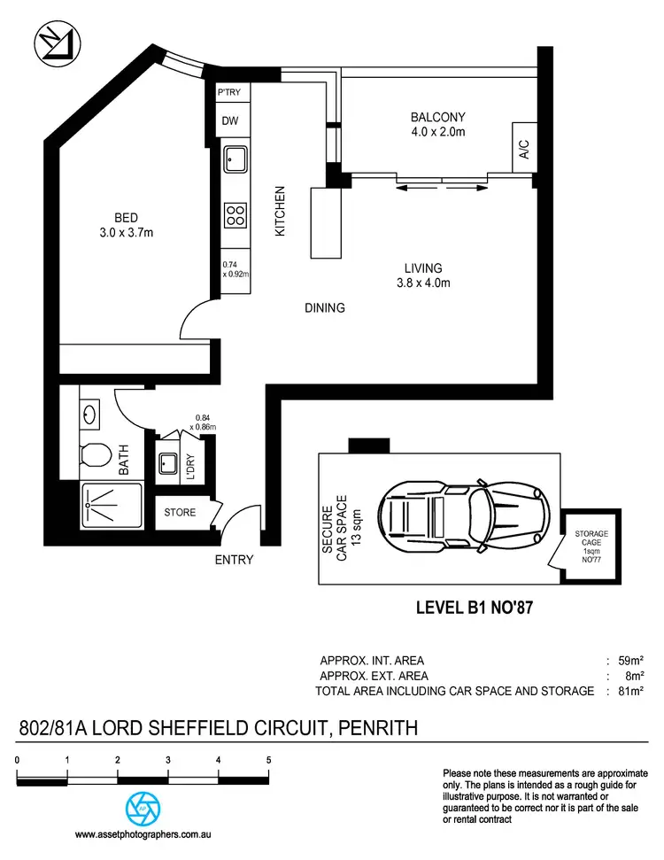 Floorplan of Homely apartment listing, 802/81A Lord Sheffield Circuit, Penrith NSW 2750