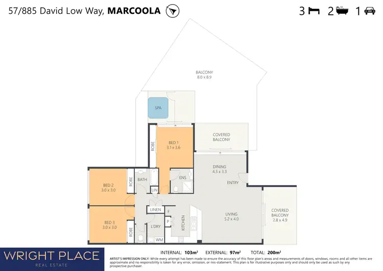 Floorplan of Homely unit listing, 57/885 David Low Way, Marcoola QLD 4564
