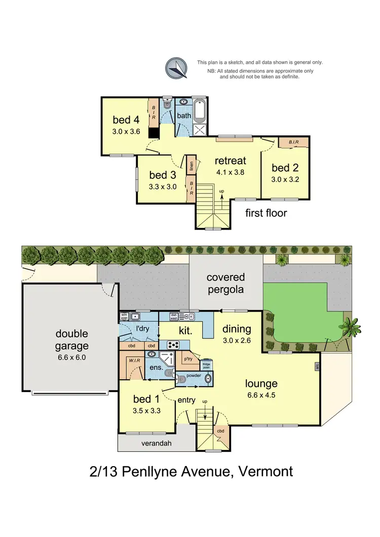 Floorplan of Homely townhouse listing, 2/13 Penllyne Avenue, Vermont VIC 3133