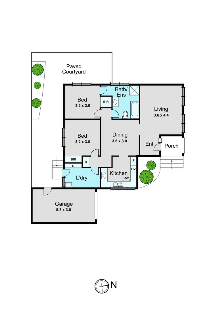 Floorplan of Homely unit listing, 2/10 Spring Road, Highett VIC 3190