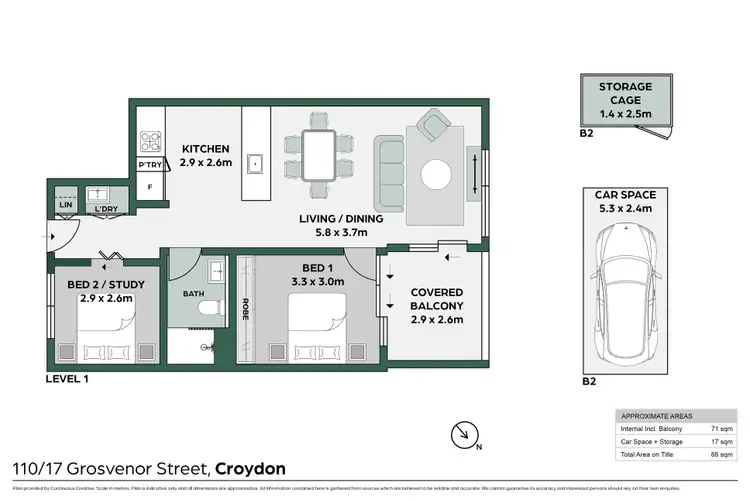 Floorplan of Homely apartment listing, 110/17 Grosvenor Street, Croydon NSW 2132