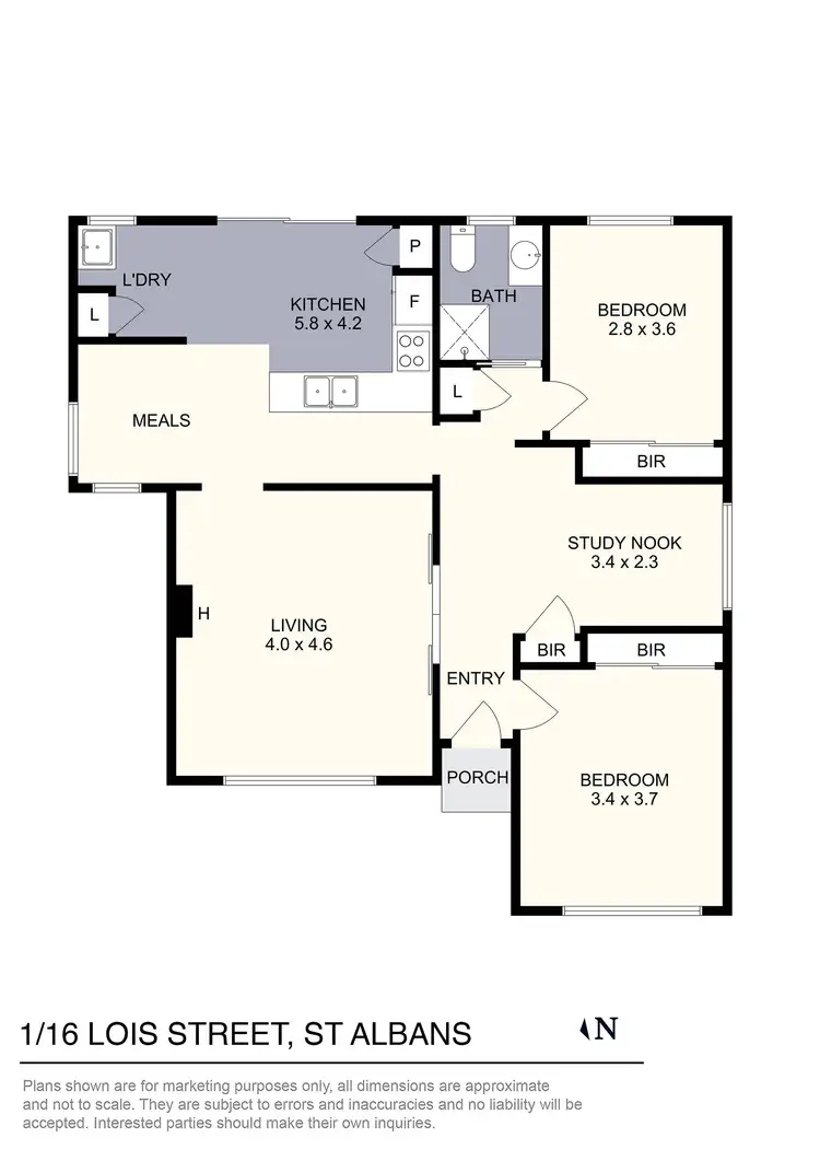 Floorplan of Homely unit listing, 1/16 Lois Street, St Albans VIC 3021