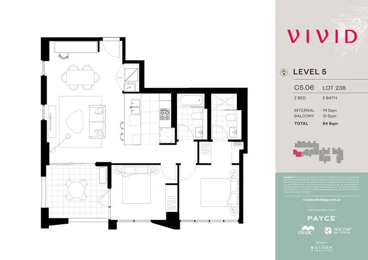 Floorplan of Homely apartment listing, 506/9 Village Place, Kirrawee NSW 2232