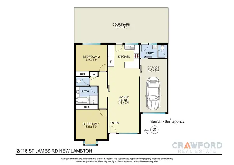 Floorplan of Homely unit listing, 2/116 St James Road, New Lambton NSW 2305