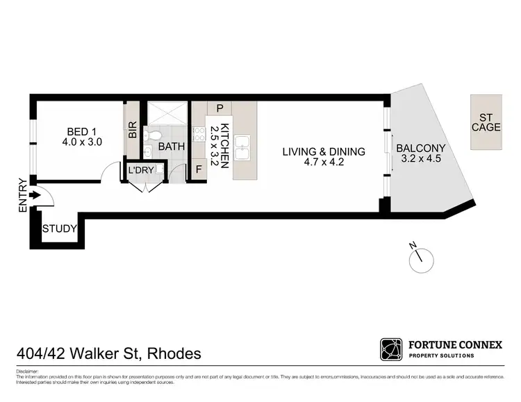 Floorplan of Homely apartment listing, 404/42 Walker Street, Rhodes NSW 2138