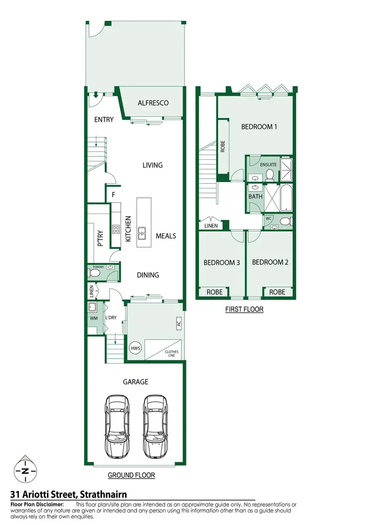 Floorplan of Homely terrace listing, 31 Ariotti Street, Strathnairn ACT 2615