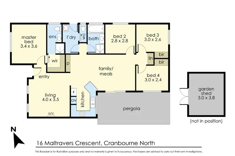 Floorplan of Homely house listing, 16 Maltravers Crescent, Cranbourne North VIC 3977