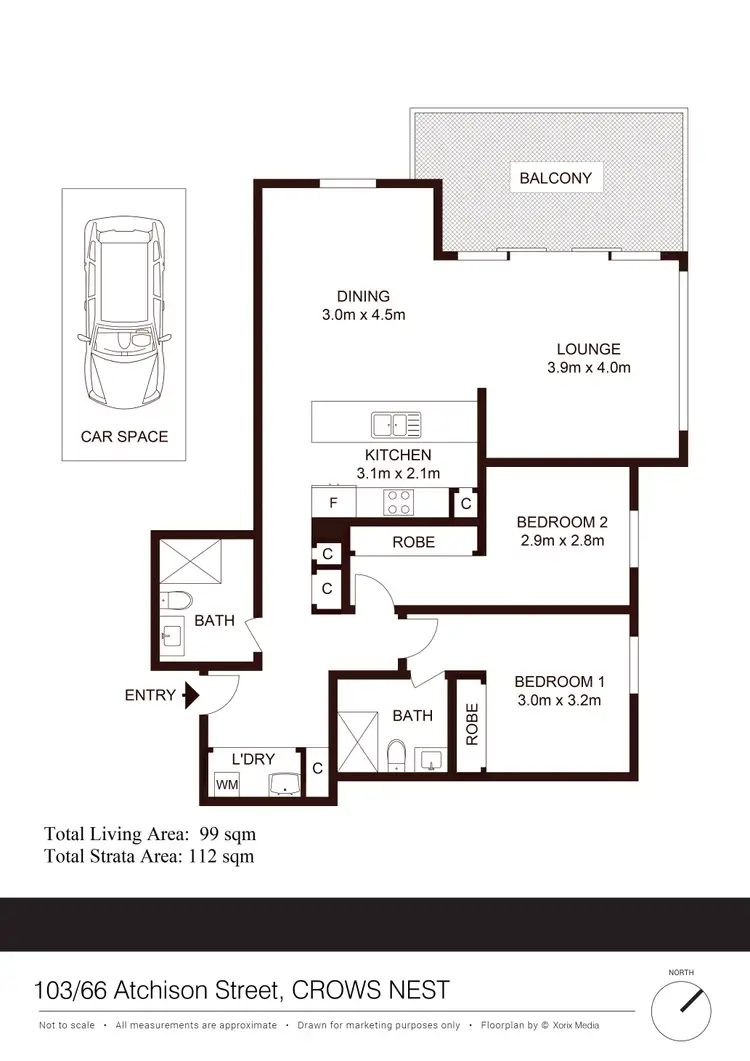 Floorplan of Homely apartment listing, 103/66 Atchison Street, Crows Nest NSW 2065