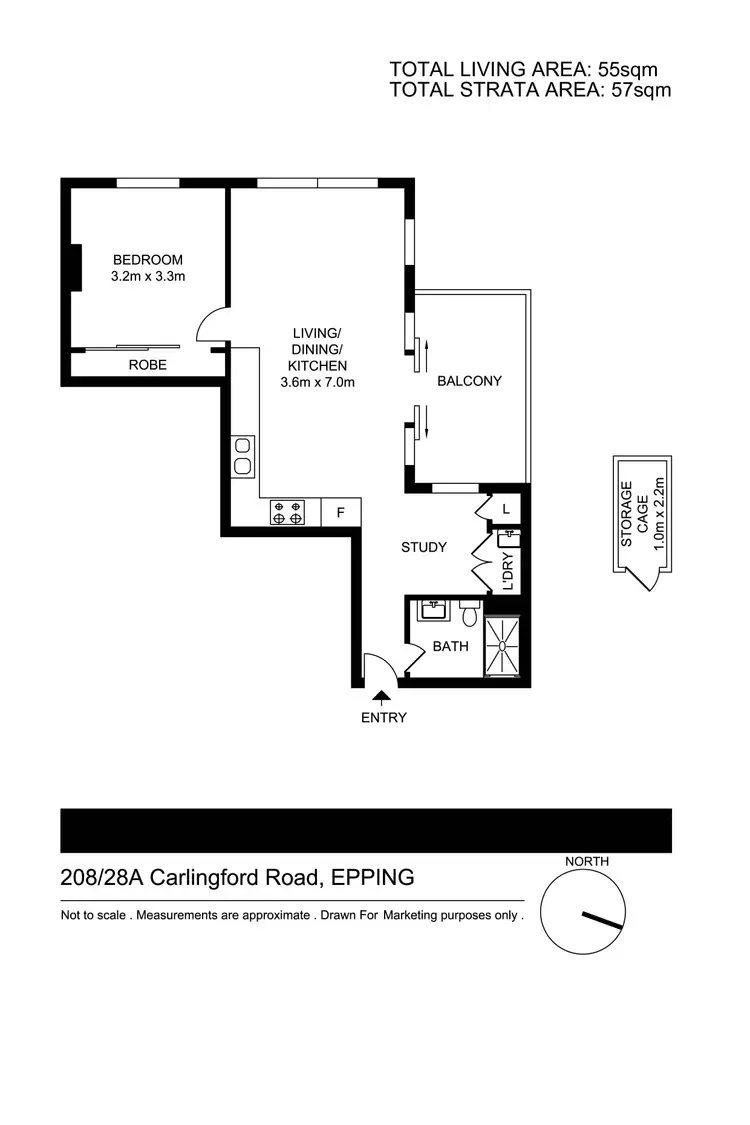 Floorplan of Homely apartment listing, 208/28A Carlingford Road, Epping NSW 2121